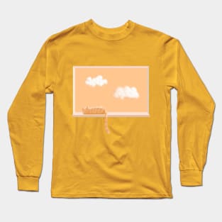 Cat On Evening Window Long Sleeve T-Shirt